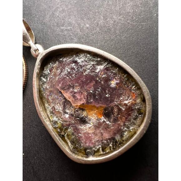 NEW Watermelon tourmaline sterling silver pendant 8.16 grams - Picture 5 of 11